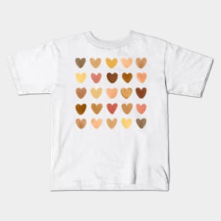 Brown hearts Kids T-Shirt
